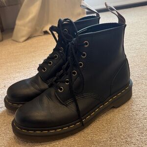 Dr. Martens Black Combat Boots with Air Cushion manmade soles